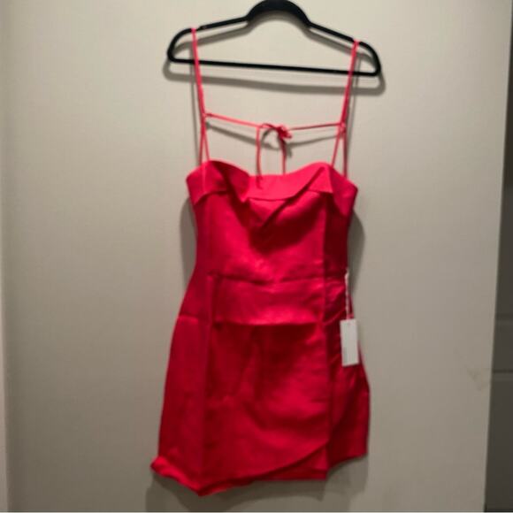 Reformation Lambert Linen Mini Dress Pink Women’s Sustainable Fashion Open Back - Picture 11 of 12